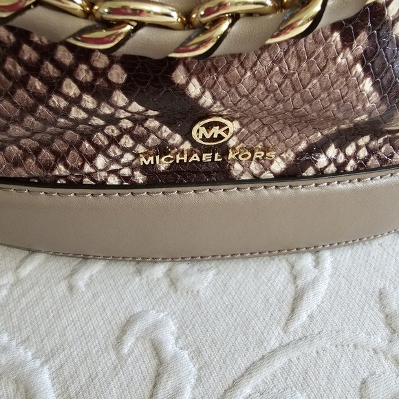 Michael Kors Snakeskin Shoulder Bag - Picture 2 of 8